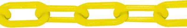 PRO-SAFE - 50' Long x 1-1/2" Wide Plastic Chain - Yellow - Benchmark Tooling