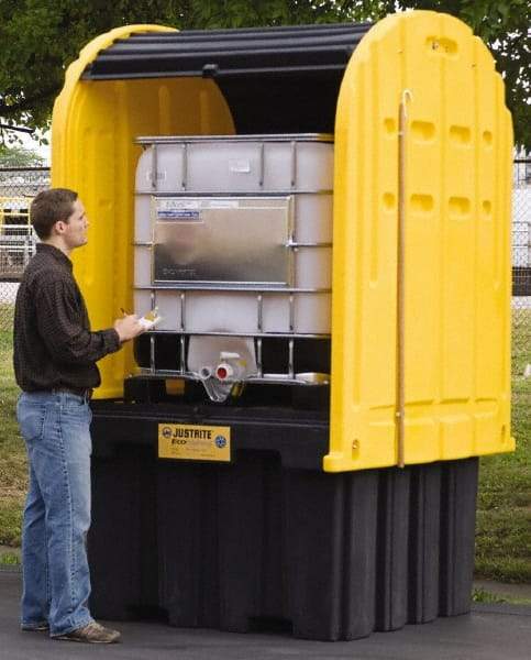 Justrite - IBC Storage Lockers Type: Outdoor Shed w/Pallet Number of Totes: 1 - Benchmark Tooling