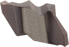 Hertel - 125IG Grade HC225, 3.18mm Cutting Width Carbide Grooving Insert - 0.11" Max Depth of Cut, Right Hand, .005 to .010" Corner Radius, TiAlN Finish - Benchmark Tooling