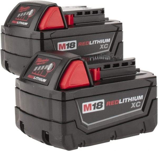 Milwaukee Tool - 18 Volt Lithium-Ion Power Tool Battery - 3 Ahr Capacity, 1 hr Charge Time, Series M18 XC RED - Benchmark Tooling