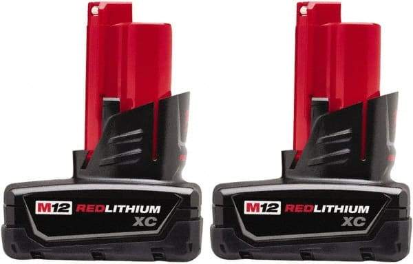 Milwaukee Tool - 12 Volt Lithium-Ion Power Tool Battery - 3 Ahr Capacity, 1 hr Charge Time, Series M12 XC RED - Benchmark Tooling