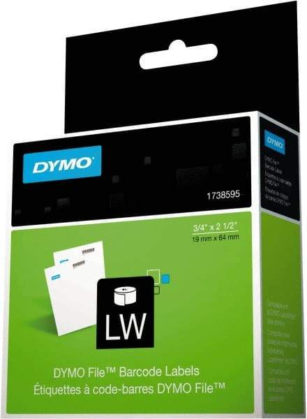 Dymo - 2-1/2" Long, White Label Printer Cartridge - For DYMO LabelWriter Printers - Benchmark Tooling