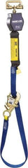 DBI/SALA - 9' Long, 420 Lb Capacity, 1 Leg Single Leg Harness Self-Retracting Lifeline - 25/32" Diam, Dyneema & Polyester Webbing, Tie-Back Snap Hook Anchorage Connection - Benchmark Tooling