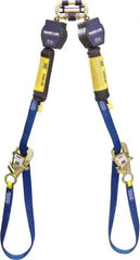 DBI/SALA - 9' Long, 420 Lb Capacity, 2 Leg Twin Leg Harness Self-Retracting Lifeline - 25/32" Diam, Dyneema & Polyester Webbing, Tie-Back Snap Hook Anchorage Connection - Benchmark Tooling