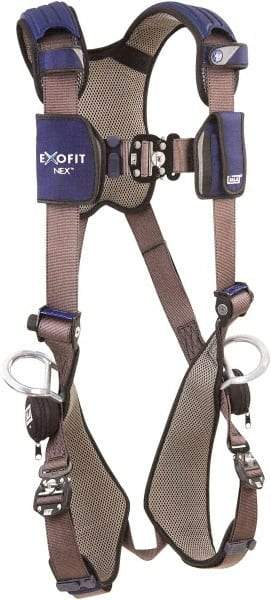 DBI/SALA - 420 Lb Capacity, Size S, Full Body Vest Safety Harness - Polyester Webbing, Side D-Ring, Quick Connect Leg Strap, Quick Connect Chest Strap, Blue/Gray - Benchmark Tooling