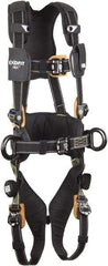 DBI/SALA - 420 Lb Capacity, Size S, Full Body Construction Safety Harness - Nomex/Kevlar Webbing, Side D-Ring, Quick Connect Leg Strap, Quick Connect Chest Strap, Black - Benchmark Tooling