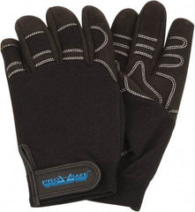 PRO-SAFE - Size 2XL (11) Synthetic Synthetic Leather General Protection Work Gloves - For Mechanic's & Lifting, Uncoated, Hook & Loop Cuff, Full Fingered, Black, Paired - Benchmark Tooling
