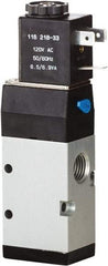 ARO/Ingersoll-Rand - 1/4" Inlet x 1/4" Outlet, Single Solenoid Actuator, Spring Return, 2 Position, Body Ported Solenoid Air Valve - 120 VAC Input, 0.7 CV, 3 Way, 115 psi, 122° Max Temp, 15° Min Temp - Benchmark Tooling