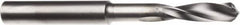 SGS - 1/4" 145° Spiral Flute Solid Carbide Screw Machine Drill Bit - Diamond Finish, Right Hand Cut, 1-5/16" Flute Length, 3-1/8" OAL, 8 Facet Point, Straight Shank - Benchmark Tooling