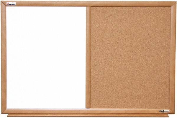 Ability One - 2" High x 37" Wide Combination Dry Erase and Natural Cork - Melamine, 52" Deep - Benchmark Tooling