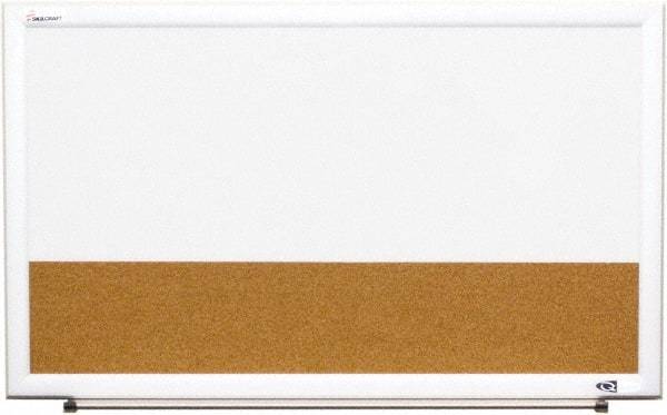 Ability One - 2" High x 22" Wide Combination Dry Erase and Natural Cork - Melamine, 32" Deep - Benchmark Tooling