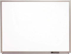 Ability One - 2" High x 37" Wide Porcelain on Steel Magnetic Marker Board with Wood Frame - Porcelain, 52" Deep - Benchmark Tooling