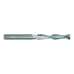 3/8 Dia. x 4 Overall Length 2-Flute Square End Solid Carbide SE End Mill-Round Shank-Center Cut-TiN - Benchmark Tooling