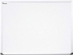 Ability One - 2" High x 53" Wide Porcelain on Steel Magnetic Marker Board with Wood Frame - Porcelain, 77" Deep - Benchmark Tooling