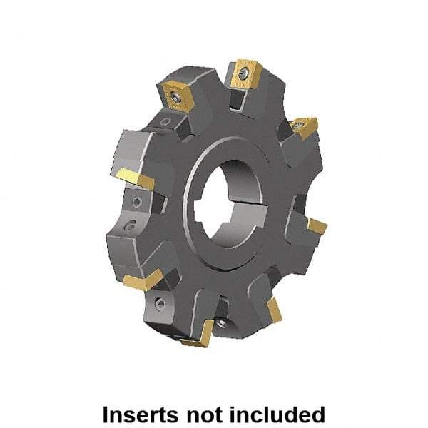 Kennametal - Arbor Hole Connection, 0.359" Cutting Width, 2.042" Depth of Cut, 160mm Cutter Diam, 1.5748" Hole Diam, 10 Tooth Indexable Slotting Cutter - KSSM Toolholder, SP.T 10T3.. Insert, Right Hand Cutting Direction - Benchmark Tooling
