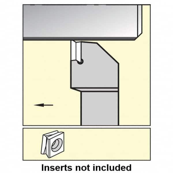 Kennametal - 1.780...90DEG, Left Hand Cut, 0° Lead Angle, 1-1/4" Shank Height x 1-1/4" Shank Width, Negative Rake Indexable Turning Toolholder - 7" OAL, C8FIX18..L.. Insert Compatibility, Series Fix-Perfect - Benchmark Tooling