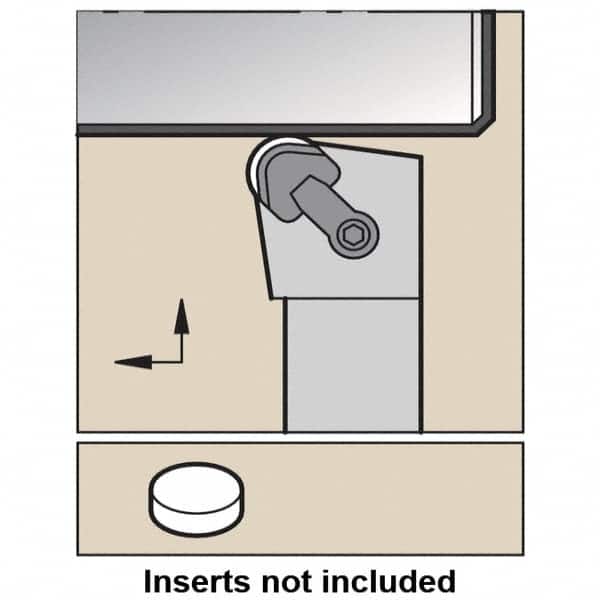 Kennametal - CRGN, Right Hand Cut, 0° Lead Angle, 1-1/2" Shank Height x 1-1/2" Shank Width, Negative Rake Indexable Turning Toolholder - 8" OAL, RNG 45 Insert Compatibility, Series Kendex - Benchmark Tooling
