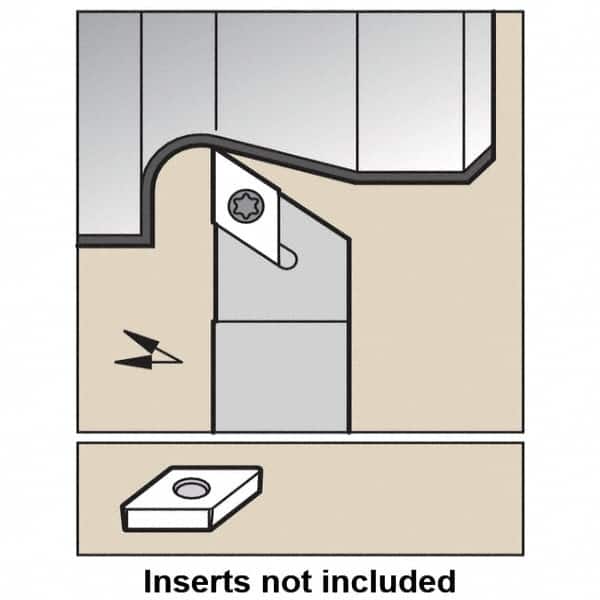 Kennametal - SDAC, Right Hand Cut, 0° Lead Angle, 12mm Shank Height x 12mm Shank Width, Neutral Rake Indexable Turning Toolholder - 150mm OAL, DC.. 11T3.. Insert Compatibility, Series Screw-On - Benchmark Tooling