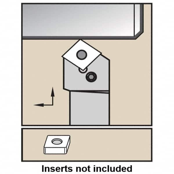 Kennametal - PCSN, Right Hand Cut, 45° Lead Angle, 32mm Shank Height x 32mm Shank Width, Negative Rake Indexable Turning Toolholder - 170mm OAL, CN... 190612 Insert Compatibility, Series PCSN - Benchmark Tooling