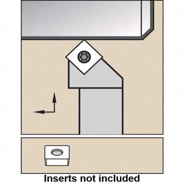 Kennametal - SSSC, Right Hand Cut, 45° Lead Angle, 16mm Shank Height x 16mm Shank Width, Neutral Rake Indexable Turning Toolholder - 100mm OAL, SC..120408 Insert Compatibility, Series SSSC - Benchmark Tooling