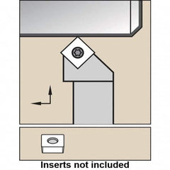 Kennametal - SSSC, Right Hand Cut, 45° Lead Angle, 16mm Shank Height x 16mm Shank Width, Neutral Rake Indexable Turning Toolholder - 100mm OAL, SC..120408 Insert Compatibility, Series SSSC - Benchmark Tooling