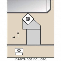Kennametal - SSSC, Left Hand Cut, 45° Lead Angle, 16mm Shank Height x 16mm Shank Width, Neutral Rake Indexable Turning Toolholder - 100mm OAL, SC..1204.. Insert Compatibility, Series Screw-On - Benchmark Tooling