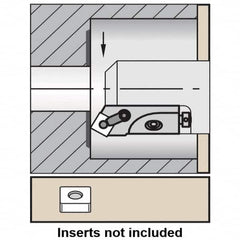 Kennametal - Series Kenloc, Right Hand, MSTN Toolholder Compatibility, SN.., TP.. Insert Compatibility, Indexable Turning Cartridge - Pin & Clamp Holding Method, 55mm OAL x 14mm OAW x 19.25mm OAH - Benchmark Tooling
