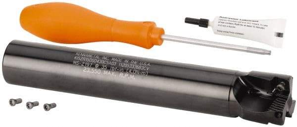 Kennametal - 1-1/2" Cut Diam, 11mm Max Depth of Cut, 1-1/4" Shank Diam,Indexable Plunge End Mill - Straight Shank, SD.T 43.. Insert Style, Through Coolant, Series Z-Axis - Benchmark Tooling