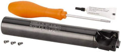 Kennametal - 1-1/2" Cut Diam, 11mm Max Depth of Cut, 1-1/4" Shank Diam,Indexable Plunge End Mill - Straight Shank, SD.T 43.. Insert Style, Through Coolant, Series Z-Axis - Benchmark Tooling