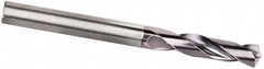 Kennametal - 10.3mm 135° Spiral Flute Solid Carbide Screw Machine Drill Bit - Multilayer TiAlN Finish, Right Hand Cut, 55mm Flute Length, 102mm OAL, Standard Point, Straight Shank, Through Coolant - Benchmark Tooling