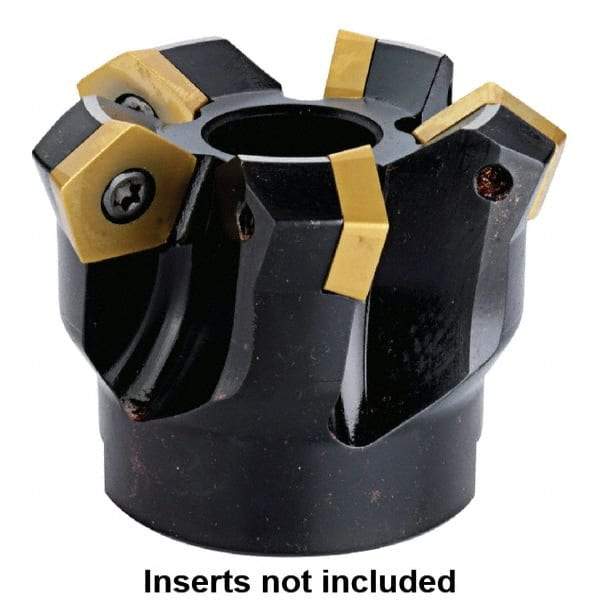 Kennametal - 160mm Cut Diam, 40mm Arbor Hole, 5.5mm Max Depth of Cut, 54° Indexable Chamfer & Angle Face Mill - 10 Inserts, PD.X 1204... Insert, 10 Flutes, Series KMS - Benchmark Tooling