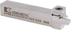 Kennametal - A4SB, External, Left Hand, 12mm Max Depth of Cut, 2mm Min Groove Width, Indexable Grooving Tool Holder - A4G0200M2SP02B Insert Compatibility, 20mm Shank Height, 20mm Shank Width, 125.3mm OAL - Benchmark Tooling