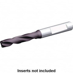 Kennametal - 3mm 140° Solid Carbide Jobber Drill - Multilayer TiAlN Finish, Right Hand Cut, Spiral Flute, Whistle Notch Shank, 66mm OAL, Standard Point - Benchmark Tooling