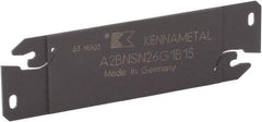 Kennametal - 1.2598" Blade Height, 0.0945" Blade Width, 5.9154" OAL, Neutral Cut, Double End Indexable Cut-Off Blade - 15mm Max Depth of Cut, A2BNSN Blade, A2 Cut-Off Series - Benchmark Tooling