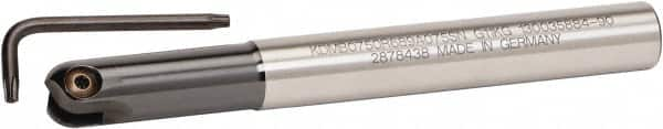 Kennametal - 1/2" Cut Diam, 1/4" Max Depth of Cut, 1/2" Shank Diam, 150mm OAL, Indexable Ball Nose End Mill - 45.97mm Head Length, Straight Shank, KDMB Toolholder, KDMB 0500.. Insert - Benchmark Tooling