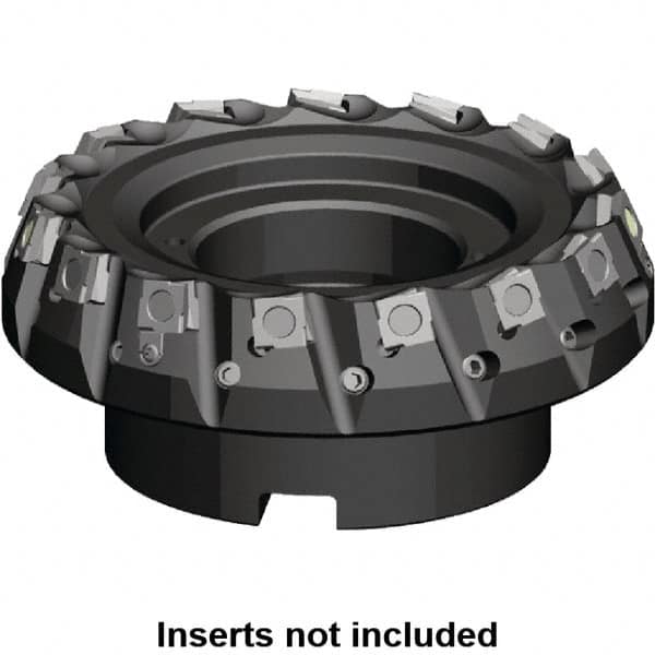 Kennametal - 80mm Cut Diam, 27mm Arbor Hole, 5.9mm Max Depth of Cut, 20° Indexable Chamfer & Angle Face Mill - 8 Inserts, SPHX 1205... Insert, Right Hand Cut, 8 Flutes, Series Fix-Perfect - Benchmark Tooling