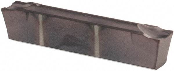 Kennametal - A4C0305 CF KCU25 Grade, 0.1201" Cutting Width, Carbide Cutoff Insert - 0° Neutral Lead Angle, 0.0079" Cnr Rad, AlTiN Coated, Double End - Benchmark Tooling