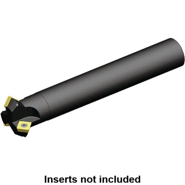 Kennametal - 45° Lead Angle, 49mm Max Cut Diam, 32mm Min Cut Diam, 9mm Max Depth of Cut, Indexable Chamfer and Angle End Mill - 3 Inserts, SP.. 1204.. Insert Style, 200mm Overall Length, Straight Shank - Benchmark Tooling