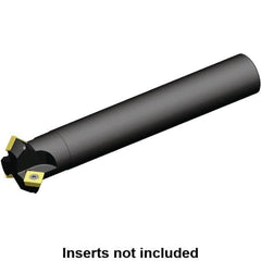 Kennametal - 45° Lead Angle, 49mm Max Cut Diam, 32mm Min Cut Diam, 9mm Max Depth of Cut, Indexable Chamfer and Angle End Mill - 3 Inserts, SP.. 1204.. Insert Style, 200mm Overall Length, Straight Shank - Benchmark Tooling