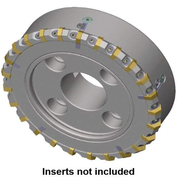 Kennametal - 168.7mm Cut Diam, 40mm Arbor Hole, 8mm Max Depth of Cut, 30° Indexable Chamfer & Angle Face Mill - 20 Inserts, HNG. 0905... Insert, Right Hand Cut, 20 Flutes, Series HexaCut - Benchmark Tooling