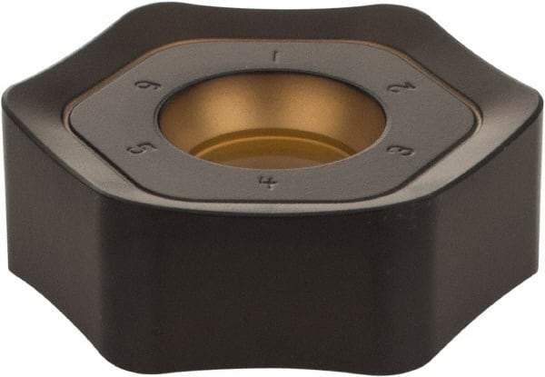 Kennametal - HNPJ759 Grade KCPK30 Carbide Milling Insert - TiN/TiCN/Al2O3 Finish, 0.2887" Thick, 7/8" Inscribed Circle, 3.5mm Corner Radius - Benchmark Tooling