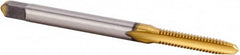 Kennametal - #4-40 UNC 2B 2 Flute TiN Finish High Speed Steel Straight Flute Standard Hand Tap - Plug, Right Hand Thread, 47.75mm OAL, 14.3mm Thread Length, H2 Limit, Oversize - Exact Industrial Supply