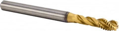 Kennametal - M6x1.00 Metric 3 Flute 6HX Modified Bottoming Spiral Flute Tap - Solid Carbide, TiAlN Finish, 70mm OAL, Right Hand Flute, Right Hand Thread, Series T331 - Benchmark Tooling