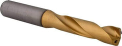 Kennametal - 31/64" 140° Spiral Flute Solid Carbide Screw Machine Drill Bit - Multilayer TiAlN Finish, Right Hand Cut, 60mm Flute Length, 107mm OAL, Standard Point, Straight Shank, Through Coolant - Benchmark Tooling