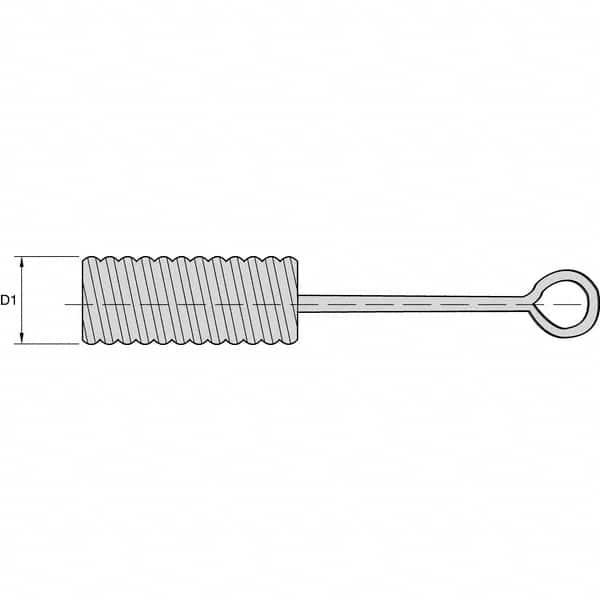 Kennametal - 1/4" Diam Nylon Spiral Brush - Single Spiral, 1/4" Filament Diam - Benchmark Tooling