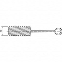 Kennametal - 1/4" Diam Nylon Spiral Brush - Single Spiral, 1/4" Filament Diam - Benchmark Tooling