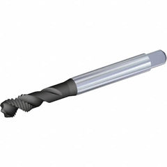 Kennametal - M12x1.75 Metric 3 Flute 6H Plug Spiral Flute Tap - High Speed Steel, Diamond-Like Carbon (DLC) Finish, 110mm OAL, Right Hand Flute, Right Hand Thread, Series T680 - Benchmark Tooling