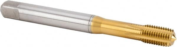 Kennametal - M12x1.25 Metric Fine 6HX Modified Bottoming Thread Forming Tap - Powdered Metal High Speed Steel, TiN Finish, 100mm OAL, 15mm Thread Length, Right Hand Thread, Series T622 - Benchmark Tooling