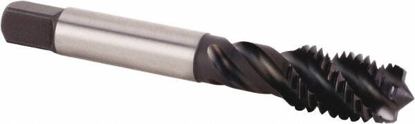 Kennametal - M14x2.00 Metric 5 Flute 6HX Modified Bottoming Spiral Flute Tap - Powdered Metal, TiN/CrC/C Finish, 91.19mm OAL, Right Hand Flute, Right Hand Thread, Series T630 - Benchmark Tooling