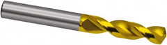 Guhring - 6.6mm 130° Parabolic Flute Powdered Metal Screw Machine Drill Bit - TiN Finish, Right Hand Cut, 31mm Flute Length, 70mm OAL, Cone Relief Point, Straight Shank - Benchmark Tooling